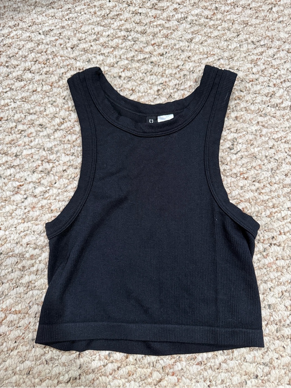 H&M Black Ribbed Cropped Tank